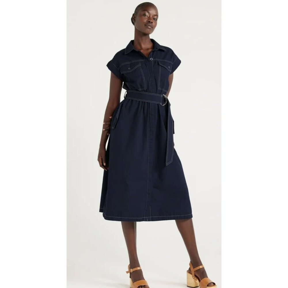 Elegant Navy Midi Dress